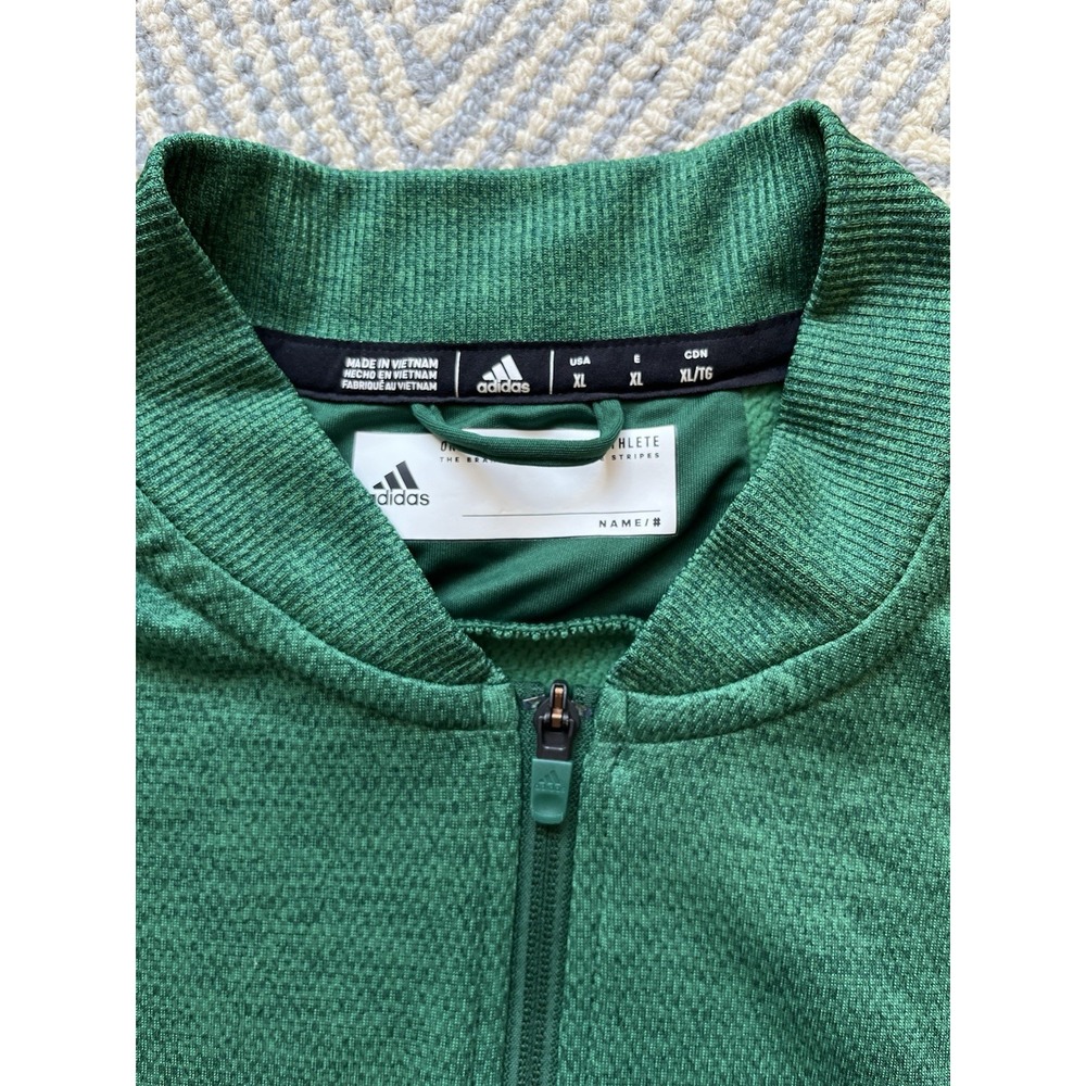 Adidas Full-Zip Polyester Track Jacket - Green/Wh… - image 5